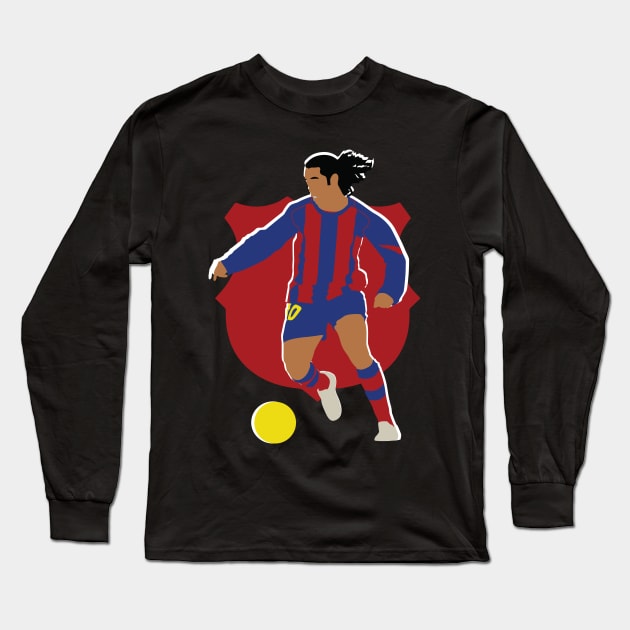 Ronaldinho Barcelona Legend Long Sleeve T-Shirt by Jackshun